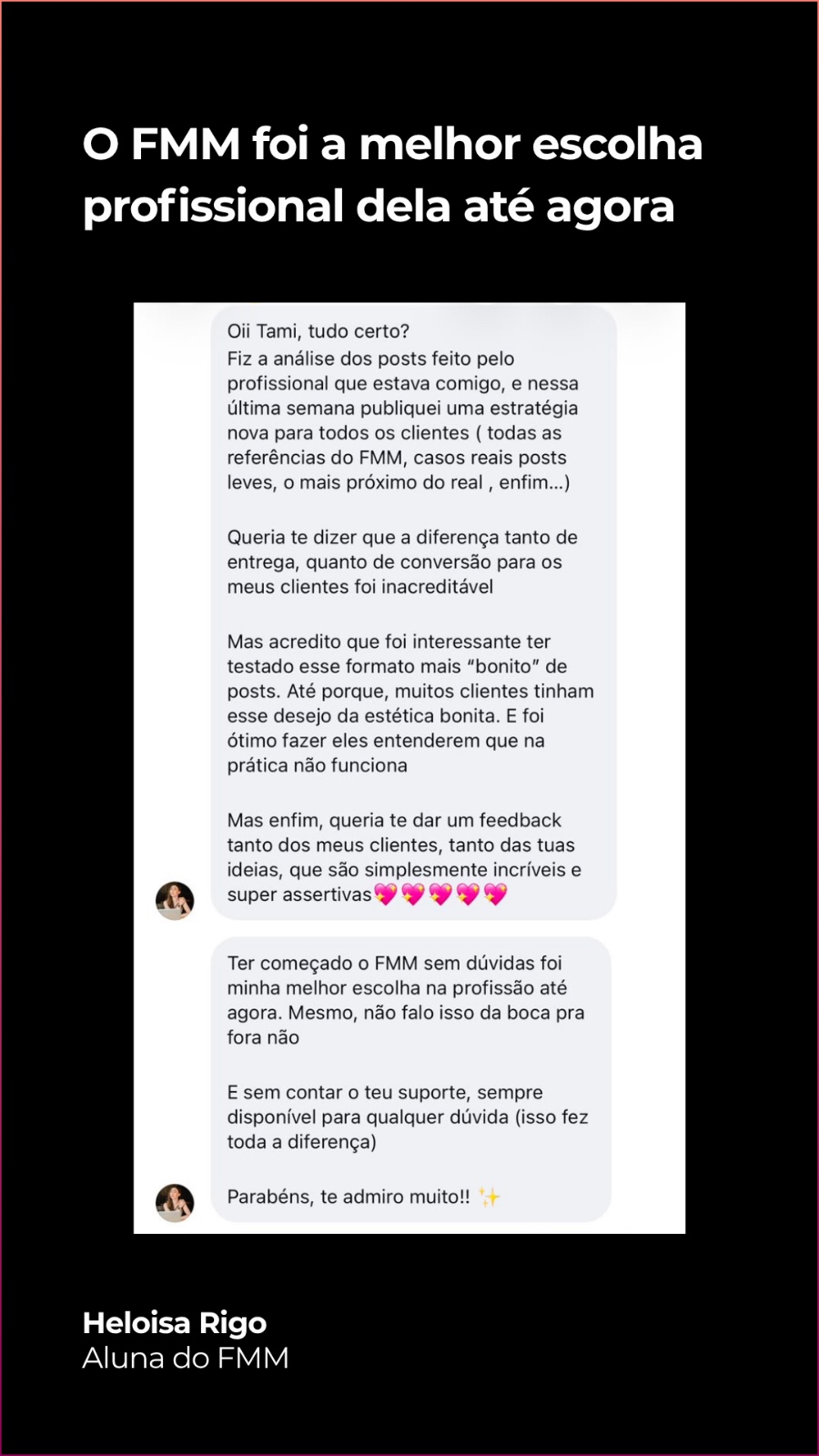 Depoimento de aluno do FMM 1